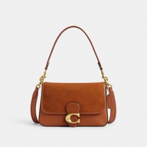 Coach Soft Tabby Shoulder Bag Marrom | COH864941