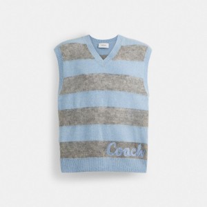 Coach Sweater Vest Azuis Multicoloridas | COH866892