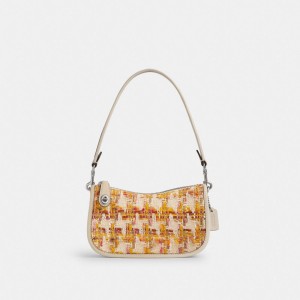 Coach Swinger Bag 20 In Tweed Prateadas Multicoloridas | COH865414
