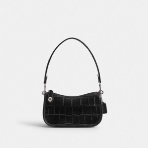 Coach Swinger Bag 20 Prateadas Pretas | COH864930