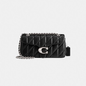 Coach Tabby Shoulder Bag 26 With Quilting Prateadas Pretas | COH865000