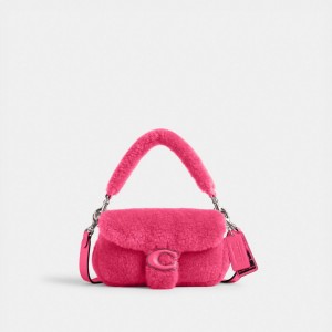 Coach The Lil Nas X Drop Tabby Shoulder Bag 18 In Shearling Prateadas Luz Fucsia | COH864886