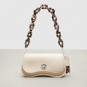 Coach Wavy Dinky Bag With Crossbody Strap Bege | COH864844