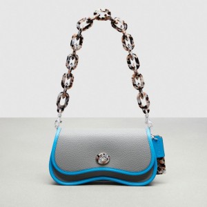 Coach Wavy Dinky Bag With Crossbody Strap Cinzentas Azuis | COH864755