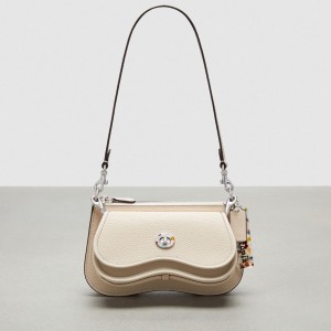 Coach Wavy Double Pouch Bag Bege | COH864852
