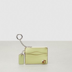 Coach Wavy Zip Card Case With Key Ring In Smooth Coachtopia Leather Luz Verdes | COH865562