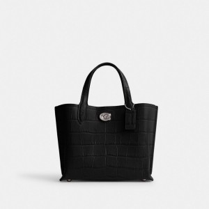 Coach Willow Tote Bag 24 Prateadas Pretas | COH865042