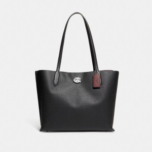 Coach Willow Tote Bag Prateadas Pretas | COH865066
