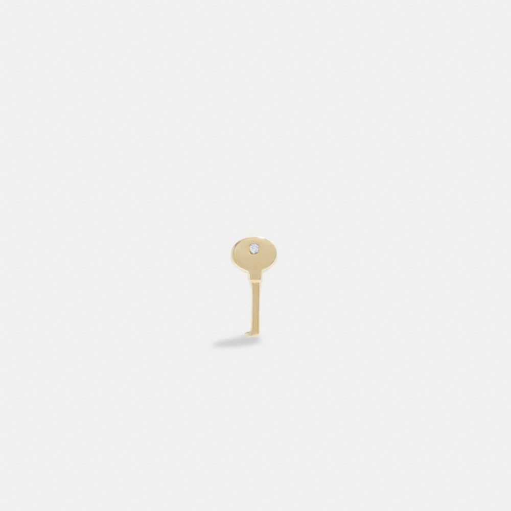 Coach 14 K Gold Key Single Stud Earring Douradas | COH866104