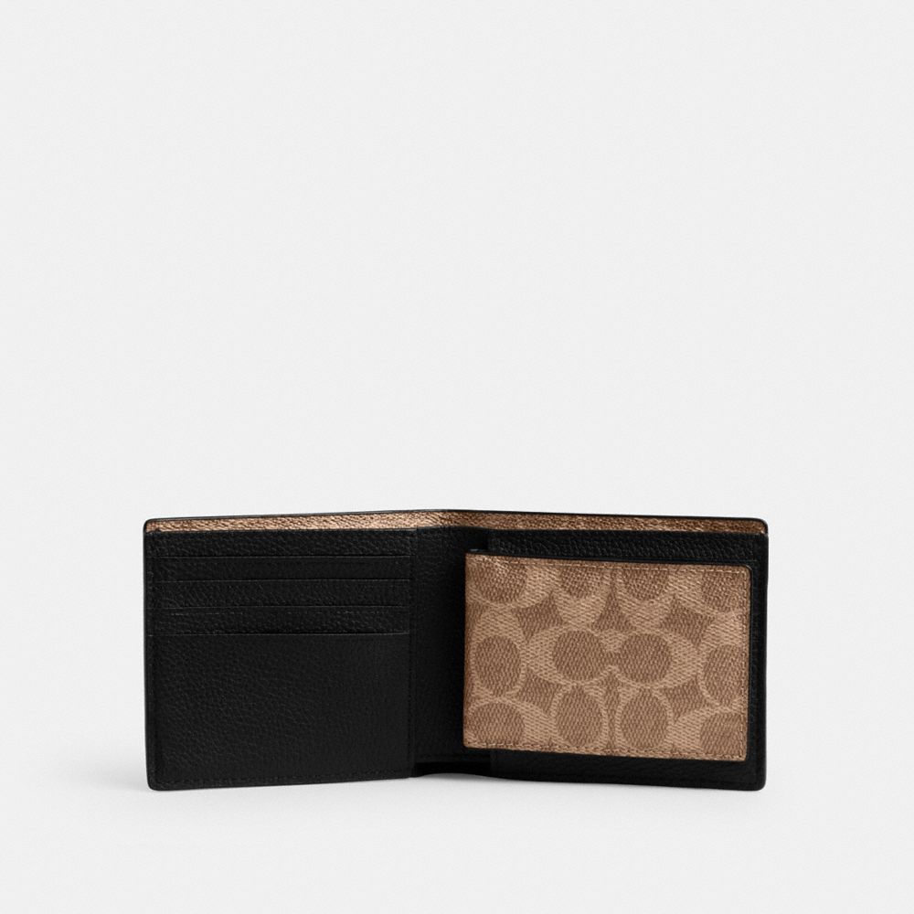 Coach 3 In 1 Wallet With Signature Canvas Detail Pretas Caqui | COH866720