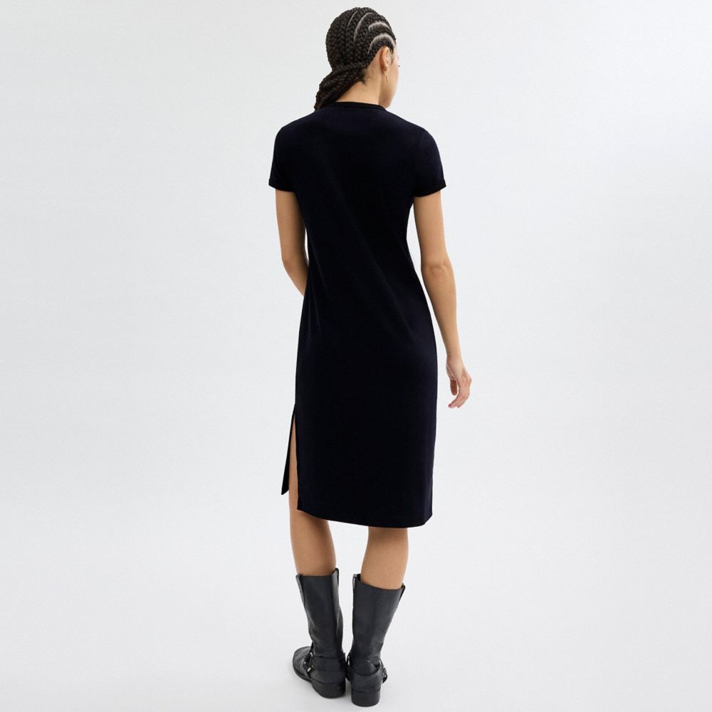 Coach 90's T Shirt Dress In Organic Cotton Azul Marinho | COH866070
