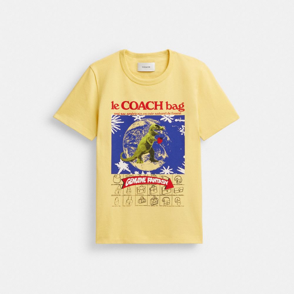 Coach 90's T Shirt In Organic Cotton Amarelas | COH866014