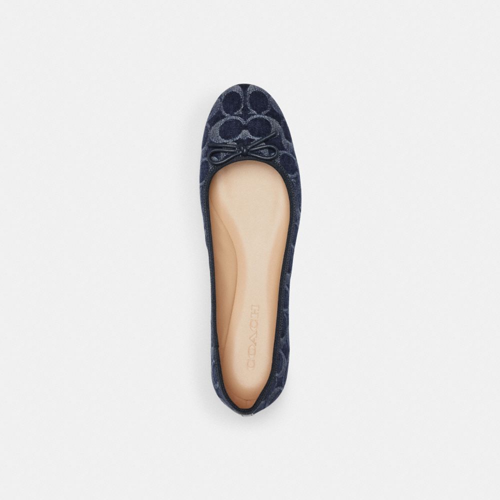 Coach Abigail Flat In Signature Denim Azuis | COH865793