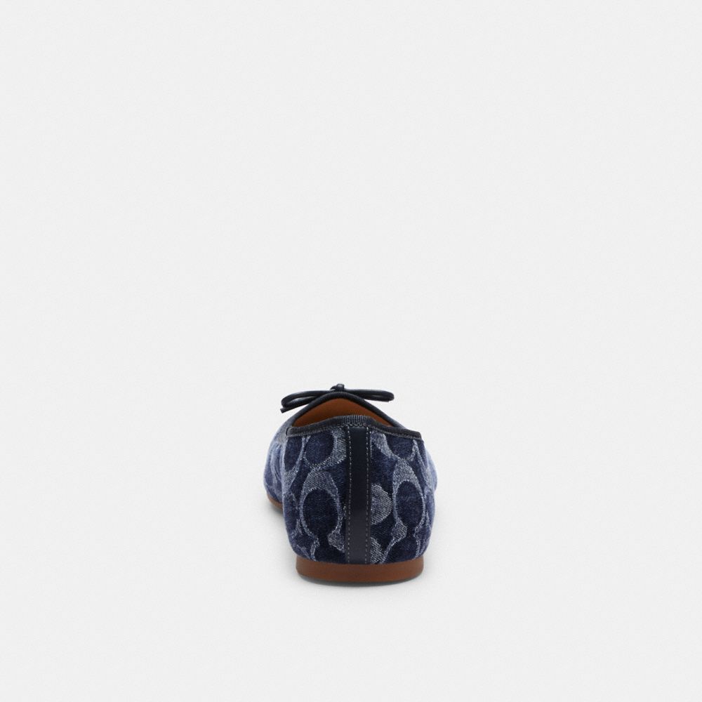 Coach Abigail Flat In Signature Denim Azuis | COH865793
