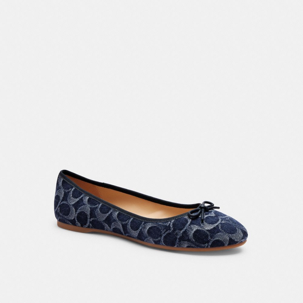 Coach Abigail Flat In Signature Denim Azuis | COH865793