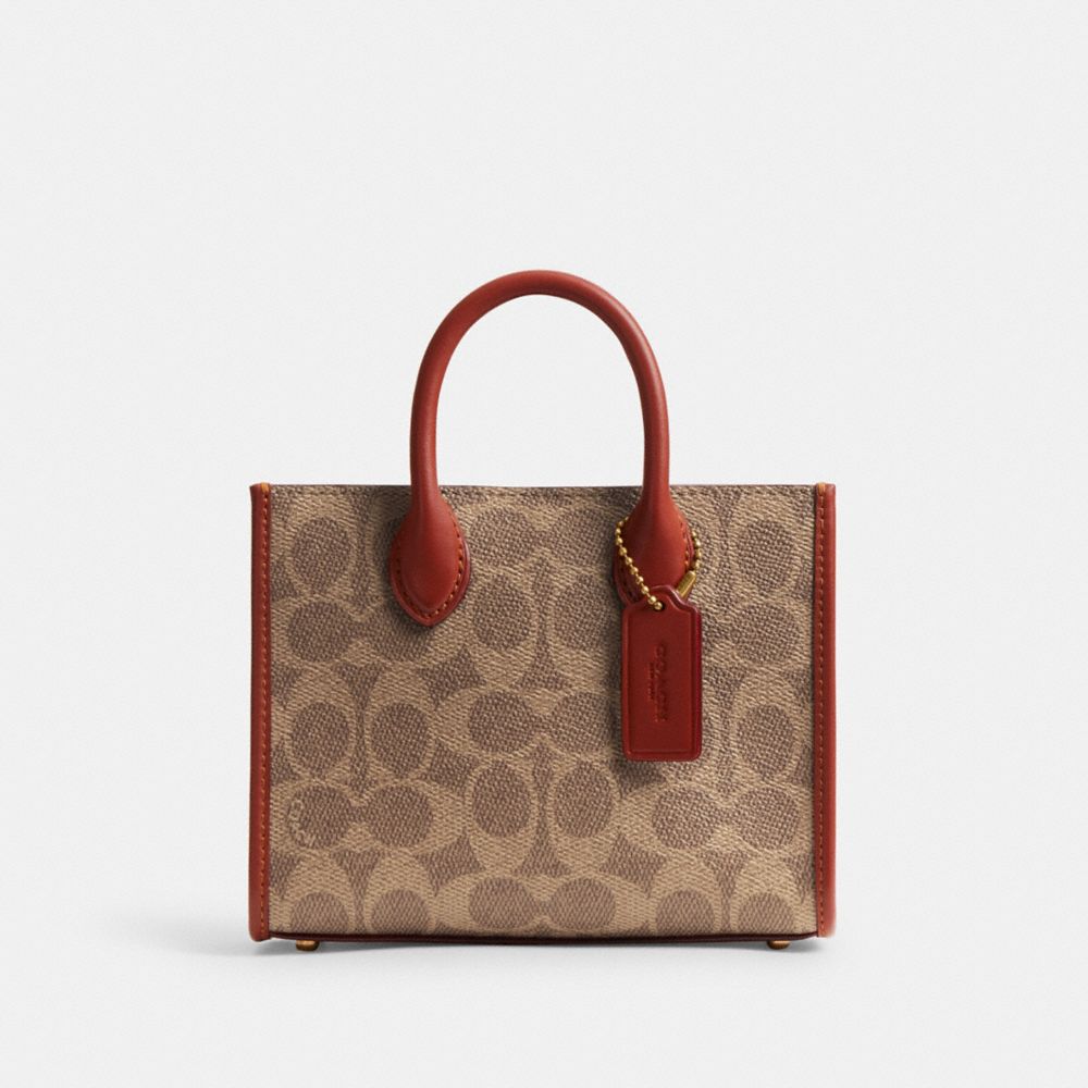 Coach Ace Tote Bag 17 In Signature Canvas Marrom Vermelhas | COH865334