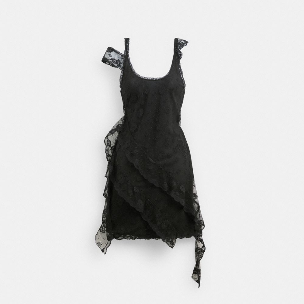 Coach All Over Lace Mini Dress Pretas | COH866058