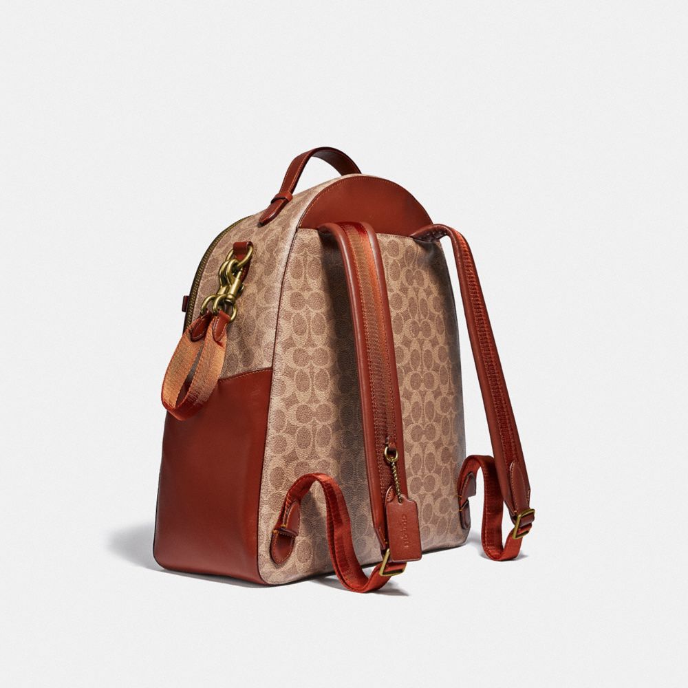 Coach Baby Backpack In Signature Canvas Marrom Vermelhas | COH865469