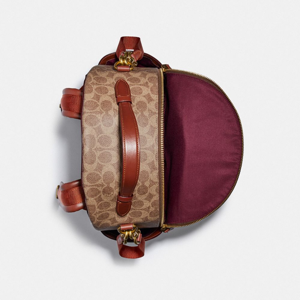 Coach Baby Backpack In Signature Canvas Marrom Vermelhas | COH865469
