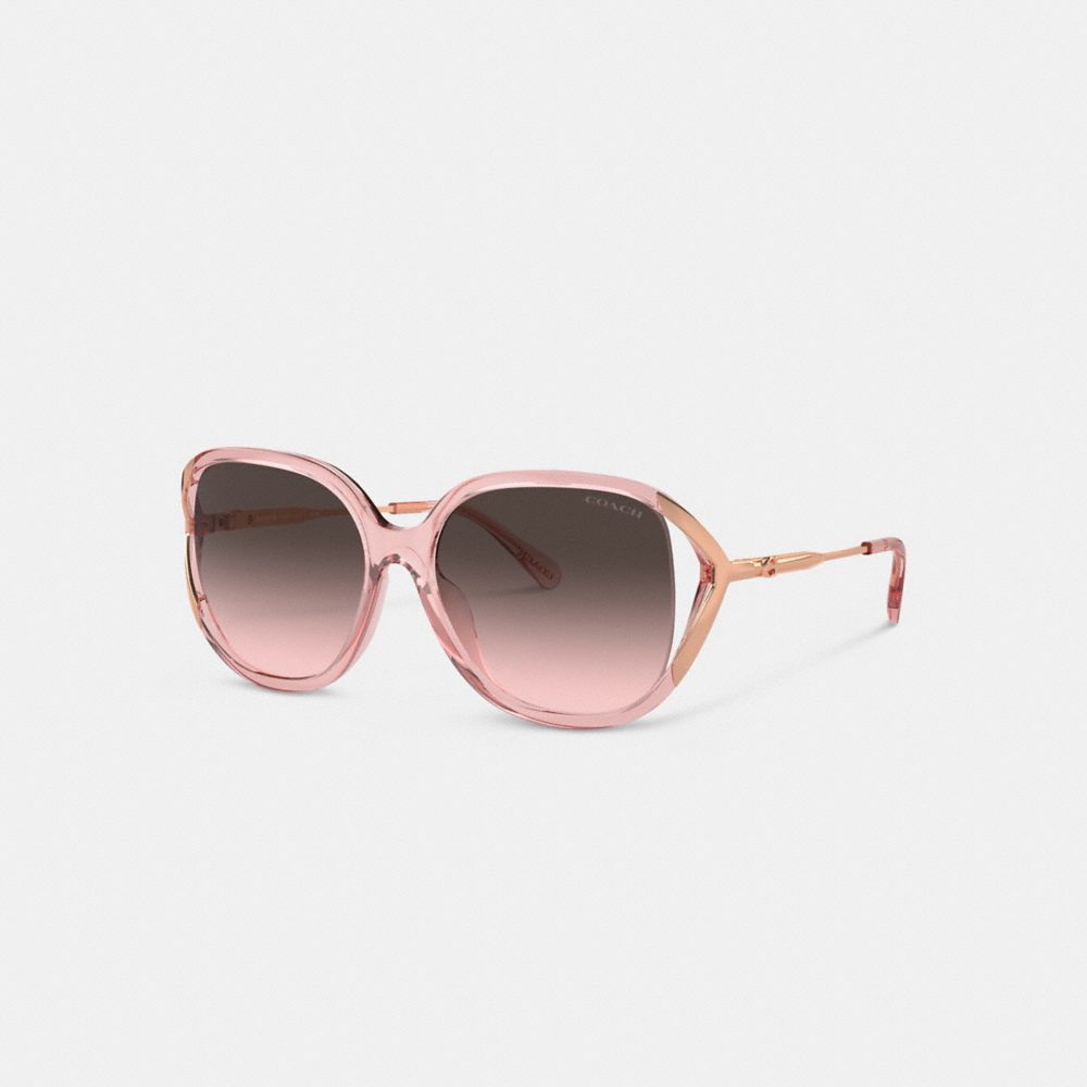 Coach Bandit Oversized Square Sunglasses Rosa Rosa Douradas | COH866329