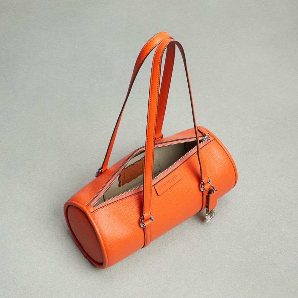Coach Barrel Bag In Pebbled Coachtopia Leather Laranja | COH864727