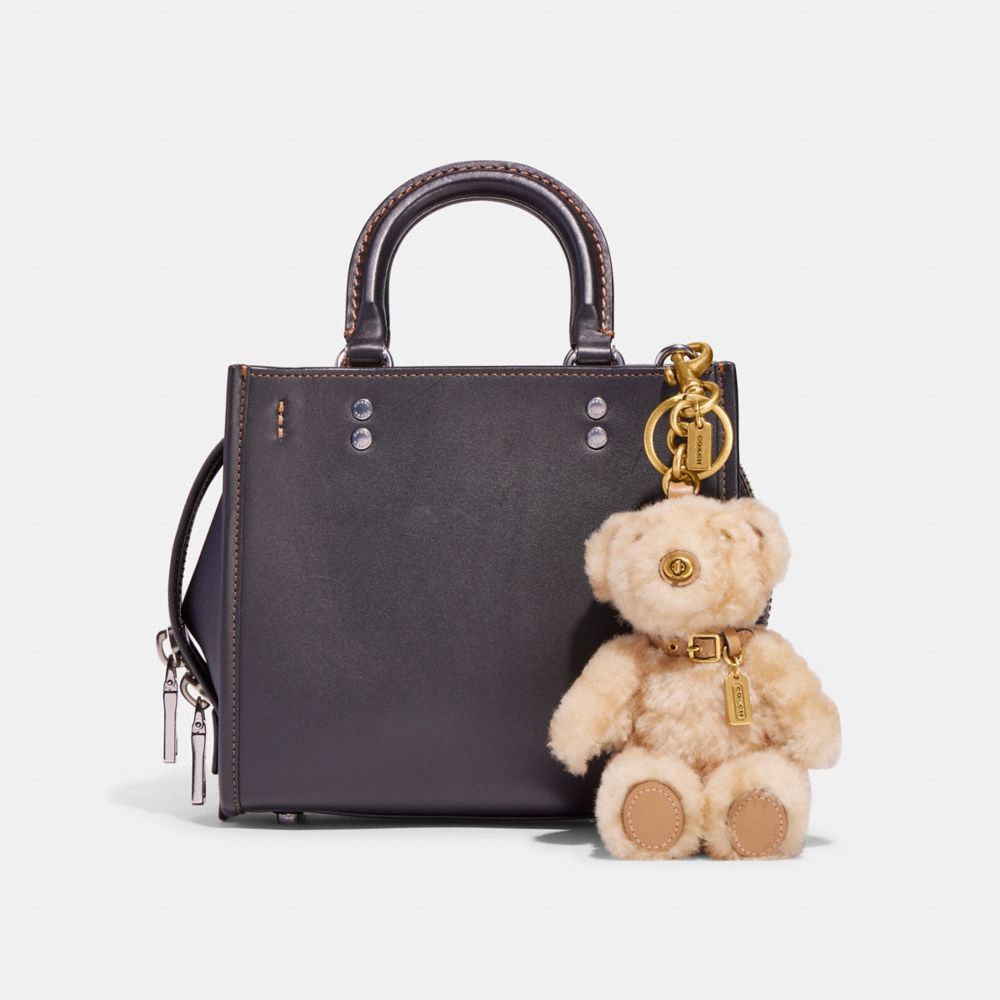 Coach Bear Bag Charm In Signature Shearling Bege | COH866435