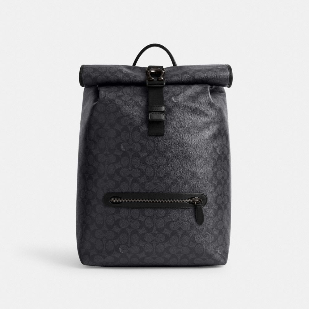 Coach Beck Roll Top Backpack In Signature Canvas Cinzentas | COH866504