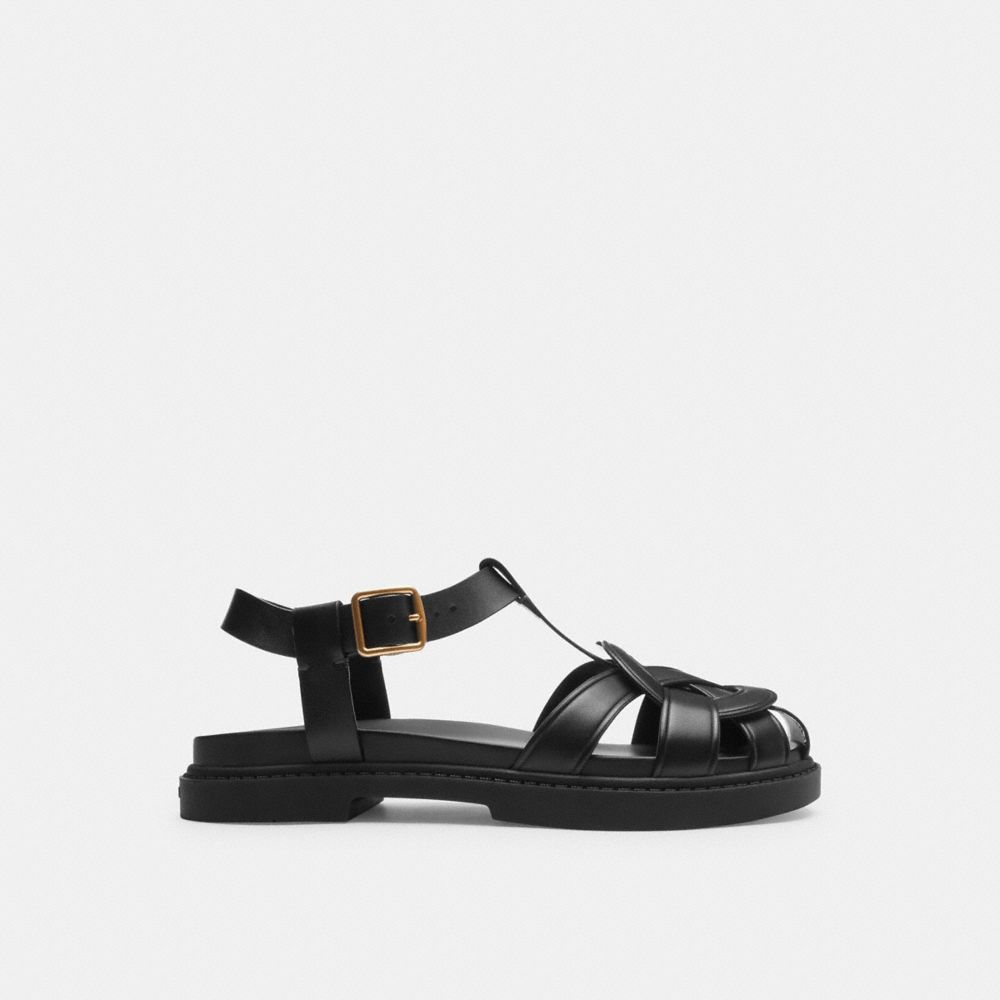 Coach Bella Fisherman Sandal Pretas | COH865900