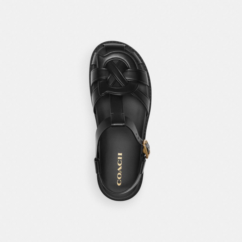 Coach Bella Fisherman Sandal Pretas | COH865900