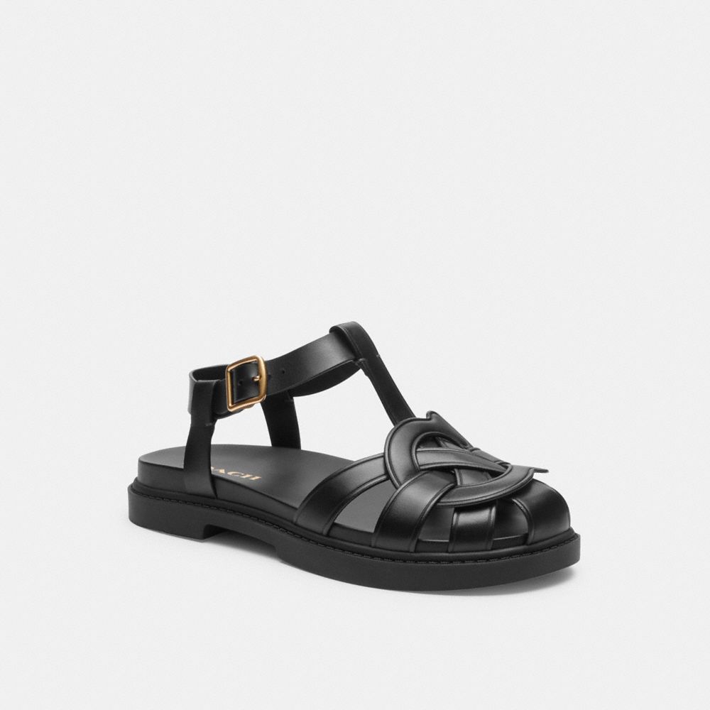 Coach Bella Fisherman Sandal Pretas | COH865900