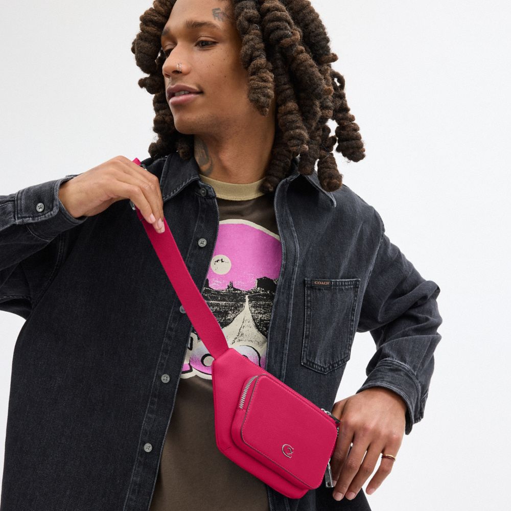 Coach Belt Bag With Signature Canvas Interior Detail Rosa | COH865189