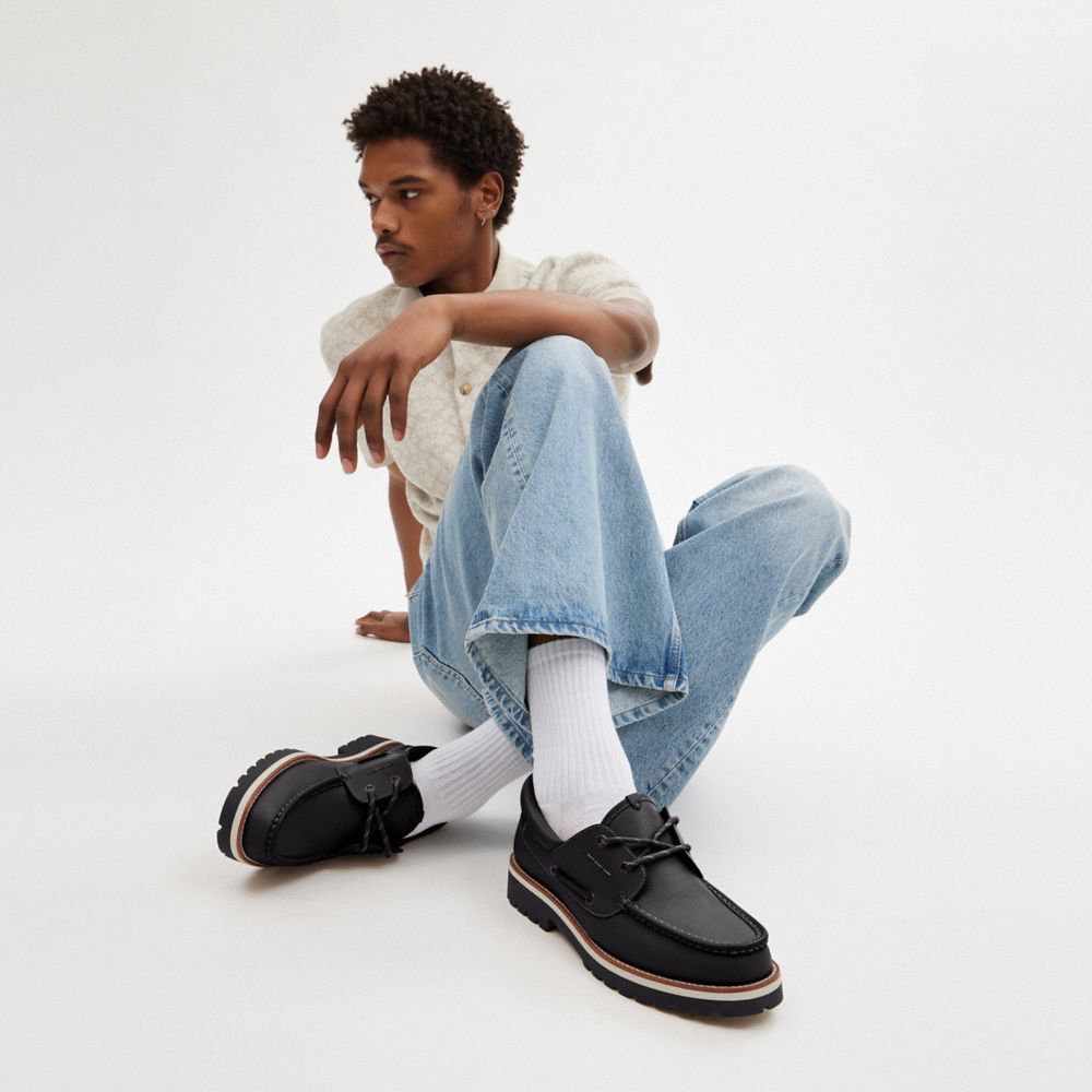Coach Benson Boat Shoe Pretas | COH866823