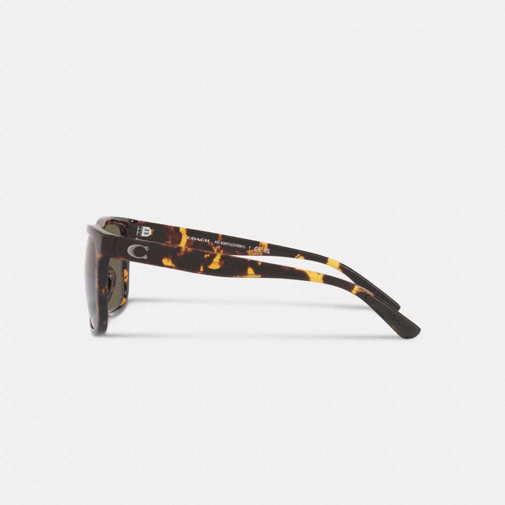Coach Beveled Signature Flat Top Square Sunglasses Marrom | COH866339