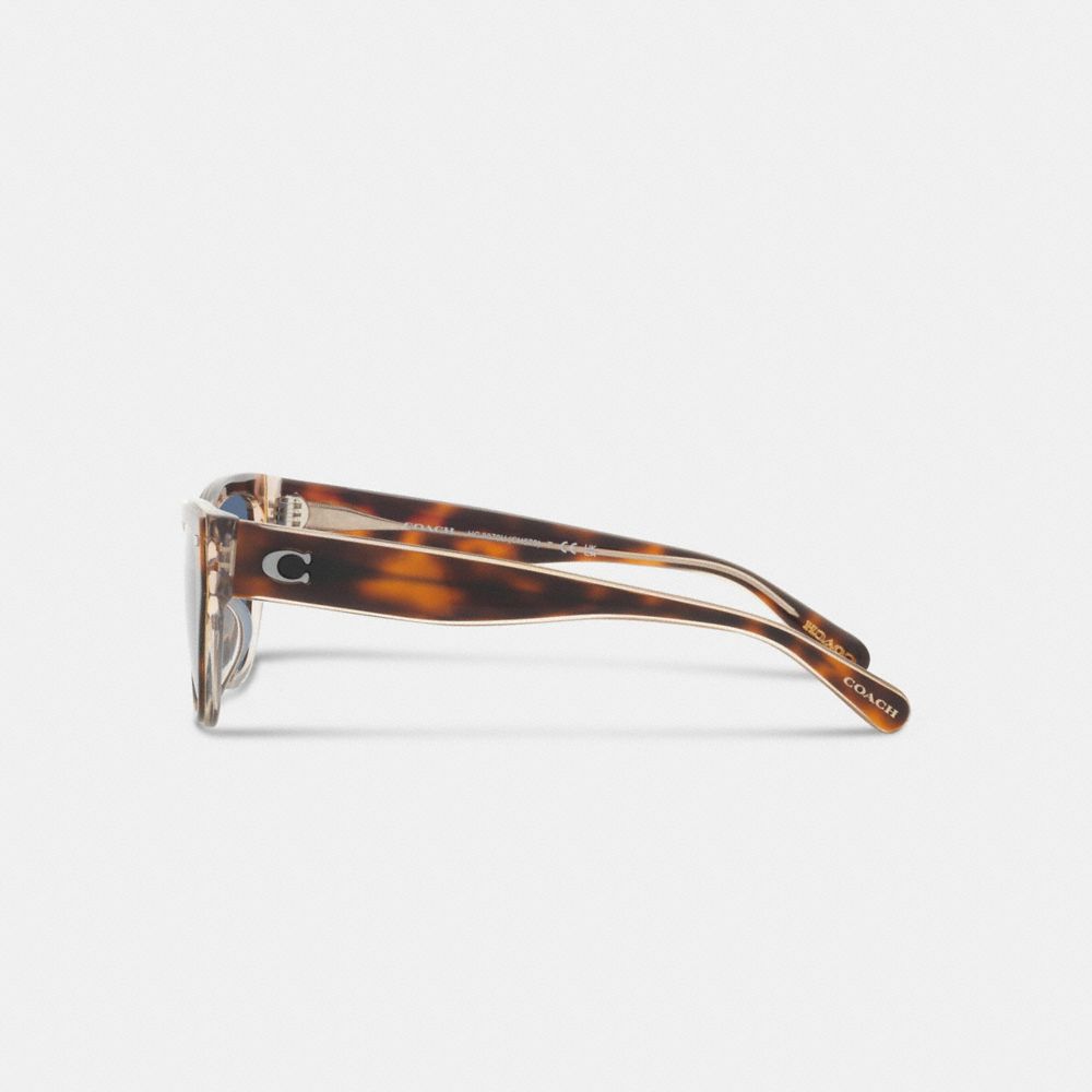 Coach Beveled Signature Square Cat Eye Sunglasses Marrom | COH866372