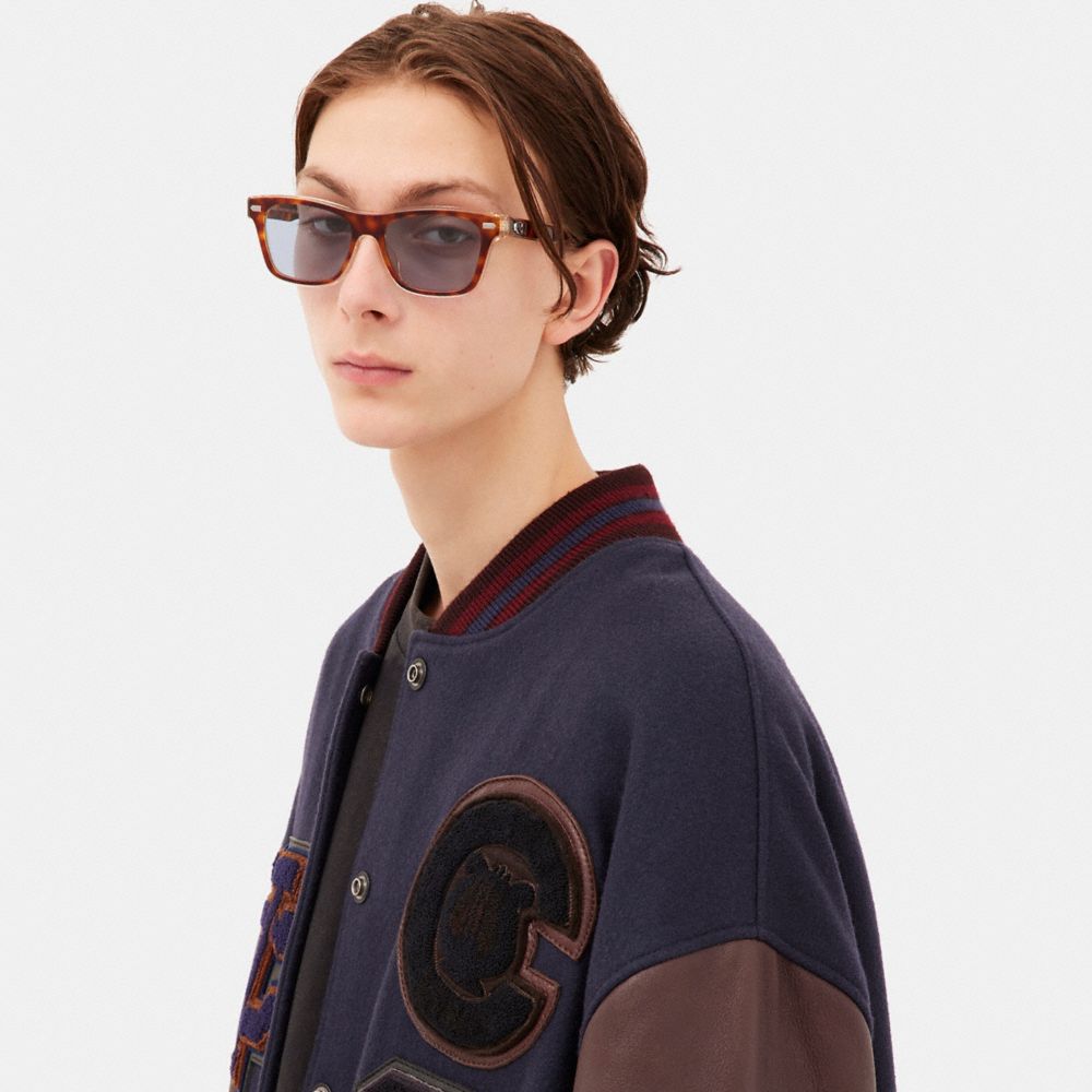 Coach Beveled Signature Square Sunglasses Azuis | COH866366