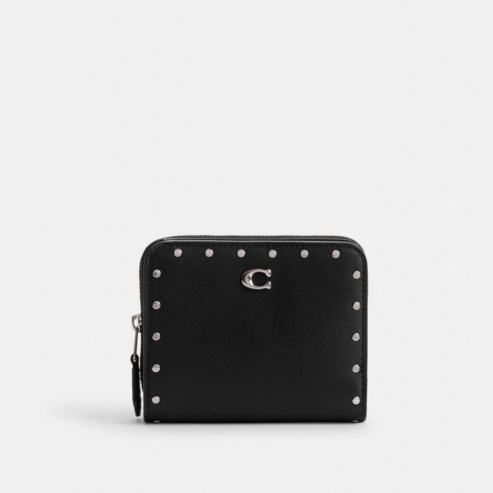 Coach Billfold Wallet With Rivets Prateadas Pretas | COH865617