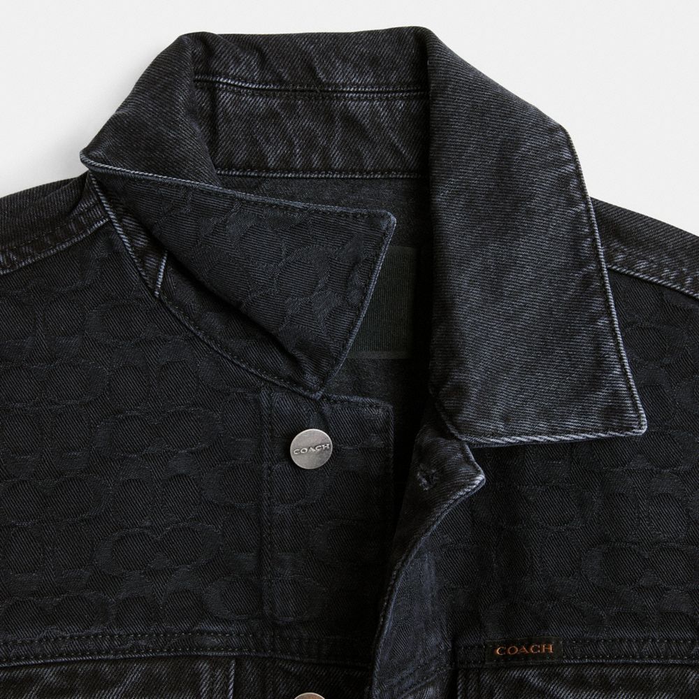 Coach Black Denim Jacket In Organic Cotton Pretas | COH866873