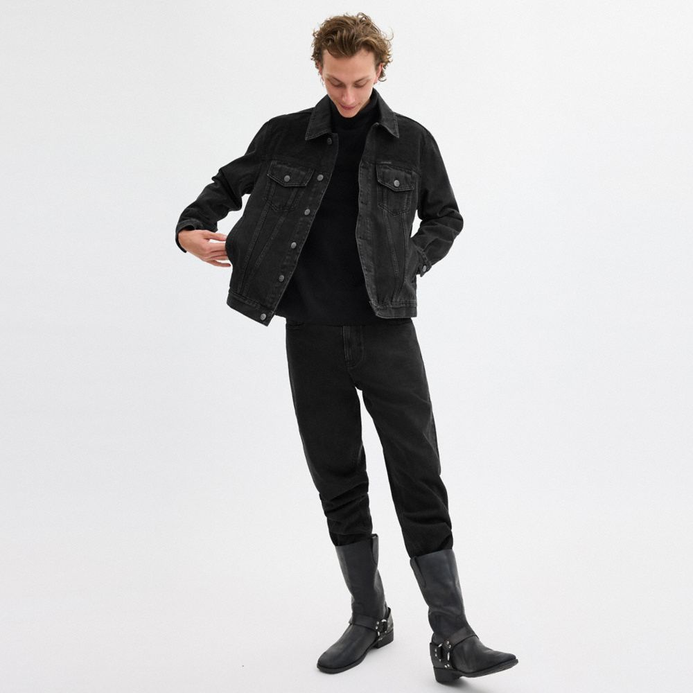 Coach Black Denim Jacket In Organic Cotton Pretas | COH866873