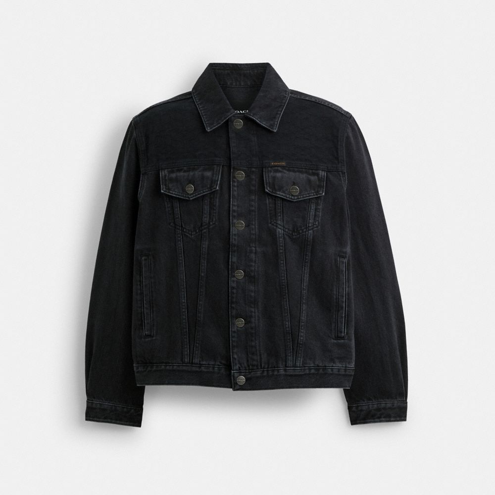 Coach Black Denim Jacket In Organic Cotton Pretas | COH866873