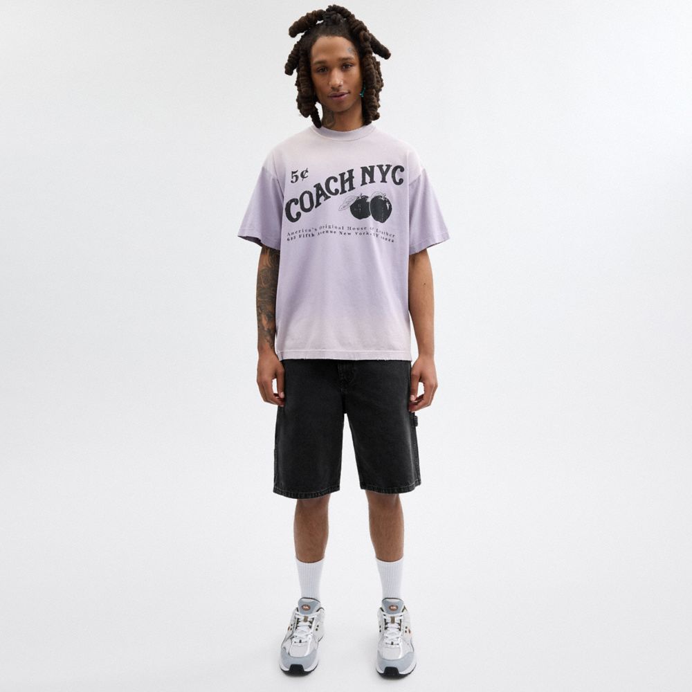 Coach Black Denim Shorts In Organic Cotton Pretas Azuis | COH866948