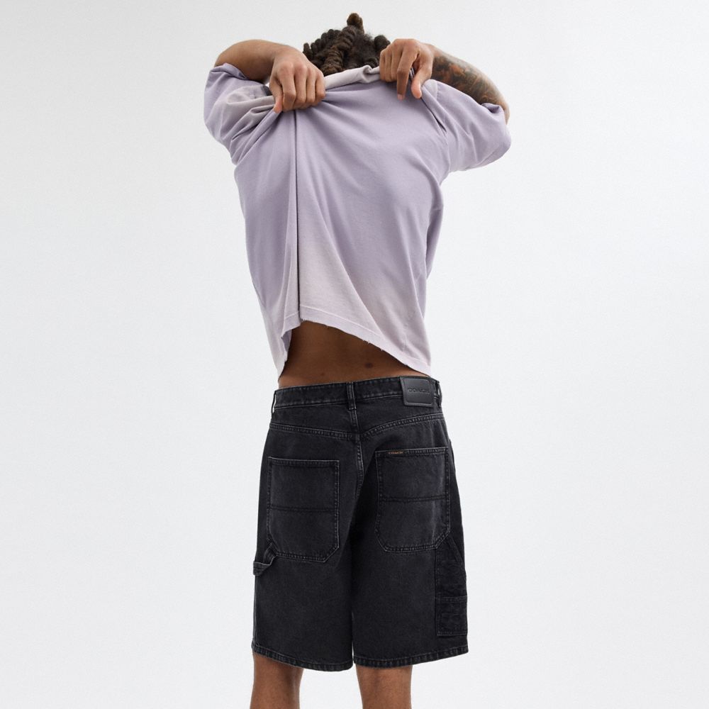 Coach Black Denim Shorts In Organic Cotton Pretas Azuis | COH866948