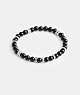 Coach Black Onyx Beaded Disk Bracelet Prateadas Pretas | COH867008