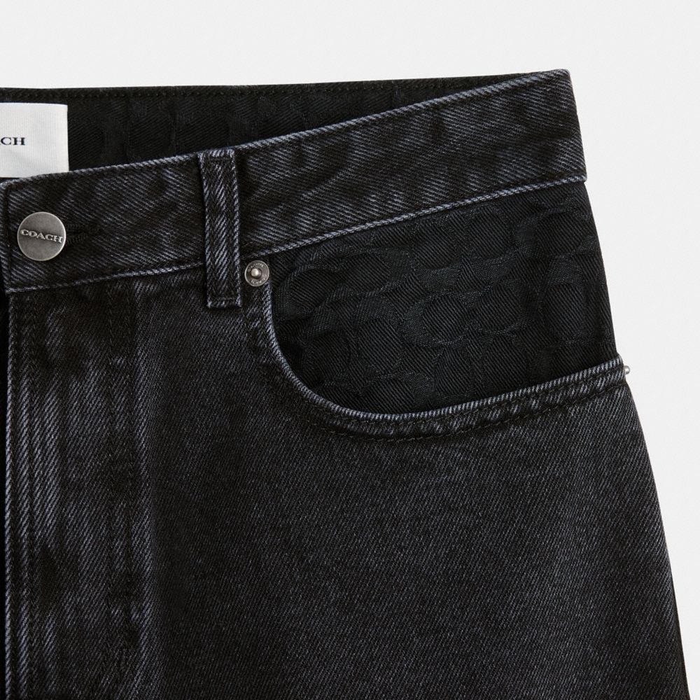 Coach Black Taper Jeans In Organic Cotton Pretas | COH866946