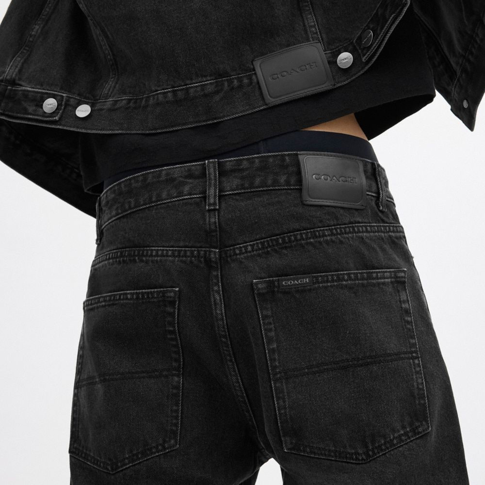 Coach Black Taper Jeans In Organic Cotton Pretas | COH866946