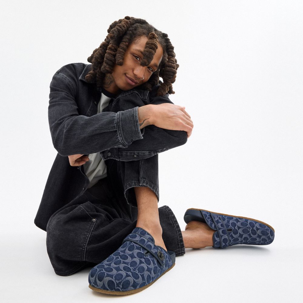 Coach Blake Clog In Signature Denim Azuis | COH866844