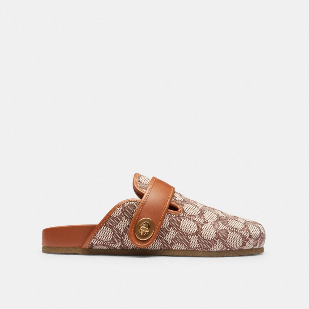 Coach Blake Clog In Signature Textile Jacquard Marrom | COH865807