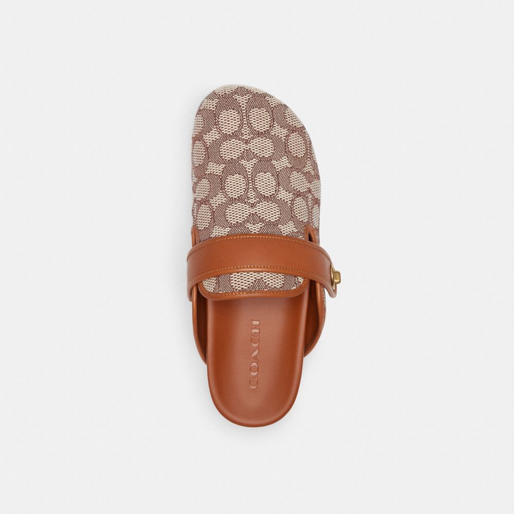Coach Blake Clog In Signature Textile Jacquard Marrom | COH865807