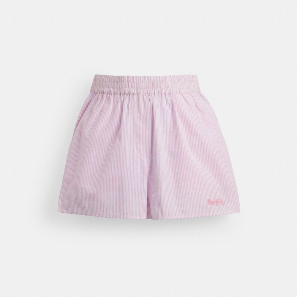 Coach Boxer Shorts In Organic Cotton Rosa Branco | COH866048