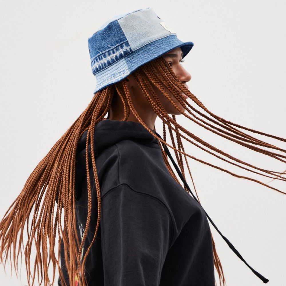 Coach Bucket Hat In Repurposed Denim Azuis | COH867040