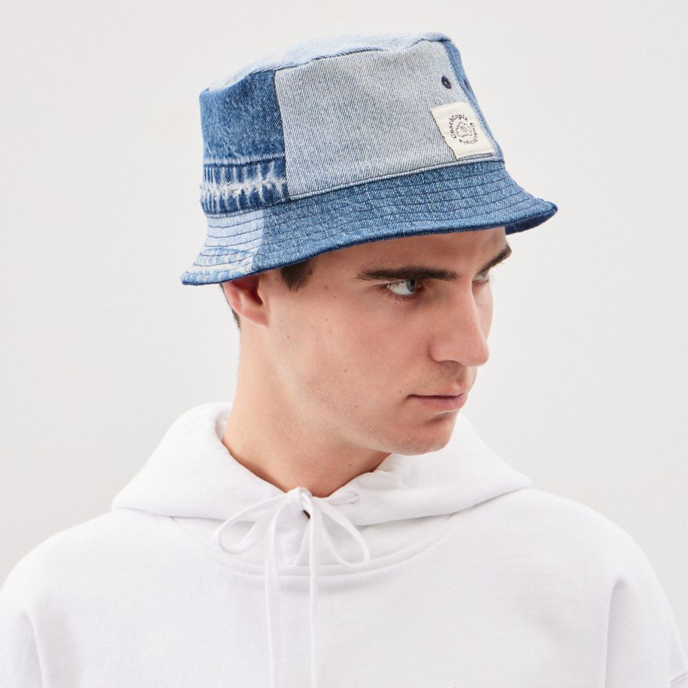 Coach Bucket Hat In Repurposed Denim Azuis | COH867040